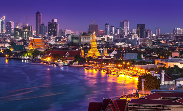 chao phraya river & wat arun are no.1 tourist attraction in thailand.